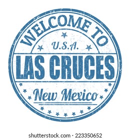 Welcome to Las Cruces grunge rubber stamp on white background, vector illustration