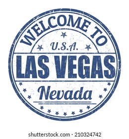 Welcome to Las Vegas grunge rubber stamp on white background, vector illustration