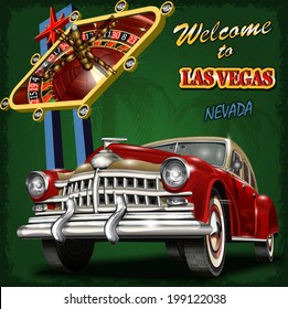 Welcome to Las Vegas retro poster.