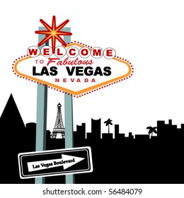 Las Vegas Sign Vector Art PNG Images