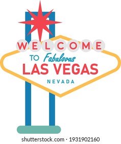 Welcome to Las Vegas sign. Classic retro vector illustration. 