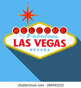 Welcome Las Vegas Sign Flat Design Stock Vector (Royalty Free ...