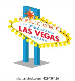 Welcome to Las Vegas Sign Isometric View At 15 Degrees