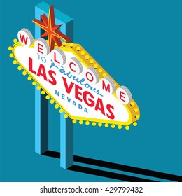 Welcome to Las Vegas Sign Isometric View At 30 Degrees