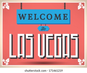 Welcome to Las Vegas sign. Vector design.