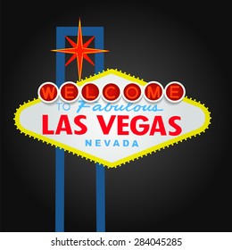 Welcome to Las Vegas Sign Vector With Dark Background