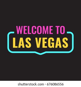 Welcome to Las Vegas. Vector badge illustration on dark background.