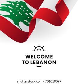 Welcome to Lebanon. Lebanon flag. Patriotic design. Vector illustration.