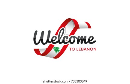 Welcome to Lebanon flag sign logo icon