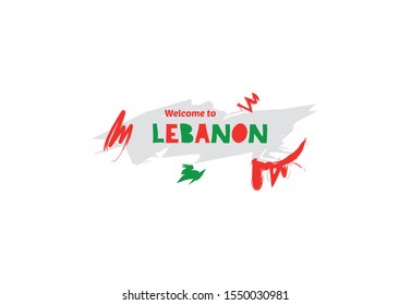 Welcome to Lebanon. Name country template design for greeting card, banner, poster.