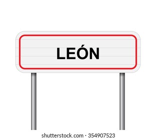 Welcome to Leon Spain road sign vector