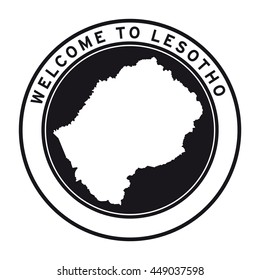 Welcome to Lesotho vector logo sticker button