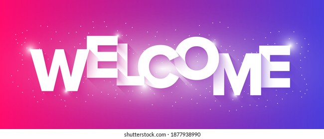 Welcome letter with glitter background