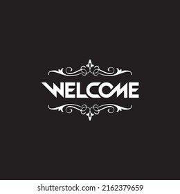 Letra de bienvenida tifografía Texto Monograma Vector de diseño