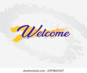 Welcome Lettering Banner Design, Vector