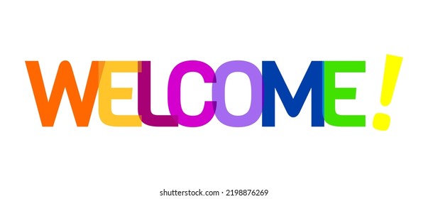 Welcome Lettering Banner On Vibrant Colors Stock Vector (Royalty Free ...