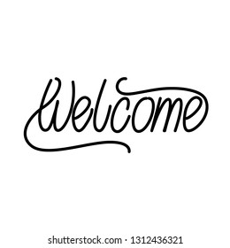 Welcome  lettering design. Vector illustration.