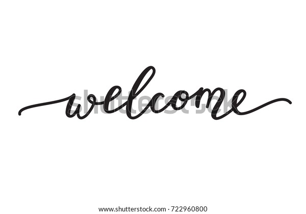 Welcome Lettering Handwritten Text On White Stock Vector (Royalty Free ...