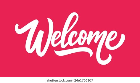 Welcome Lettering on a Lively Background