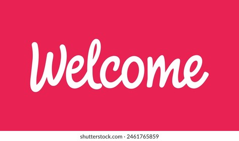 Welcome Lettering on a Vibrant Background