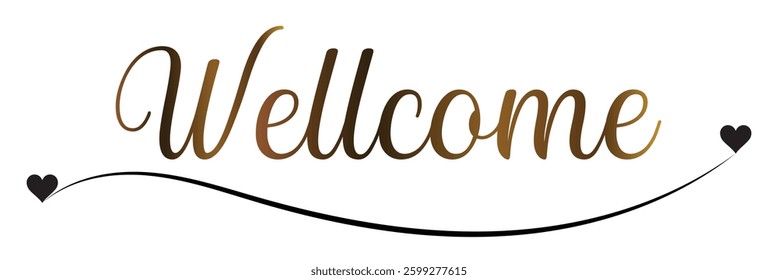 Welcome lettering sign. Handwritten modern brush lettering on white background. Text for postcard, invitation, T-shirt print design, banner, poster, web, icon. Isolated vector illustration. 