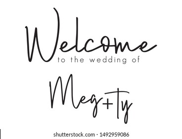 Welcome lettering sign - vector