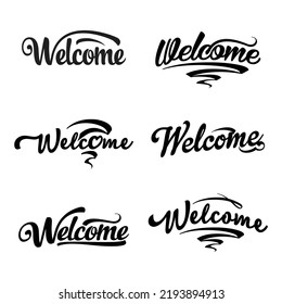 Welcome lettering, welcome sign, vector	