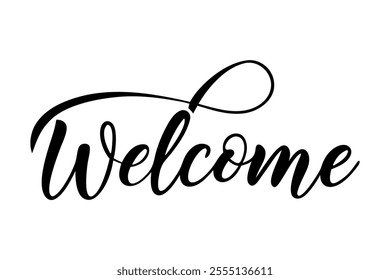 Welcome lettering, welcome sign, vector image