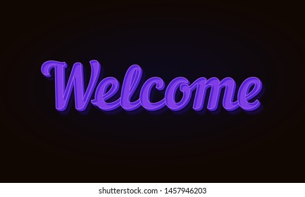 Welcome lettering text banner vector design.