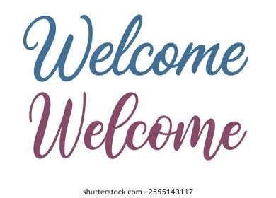 welcome lettering text. Modern calligraphy style welcome vector lettering image.