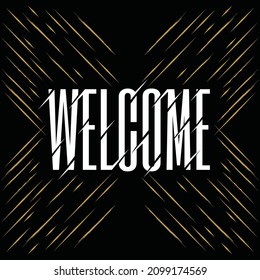 Welcome lettering typography graphic design in vector illustration