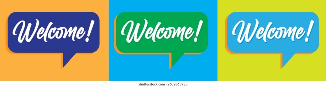 Welcome lettering vector illustration eps 10.