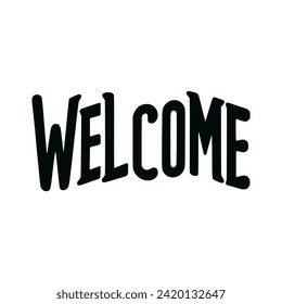 welcome lettering vector illustration template design