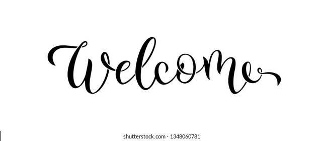 Welcome lettering. Word. Vector Illustration isolated on white background.