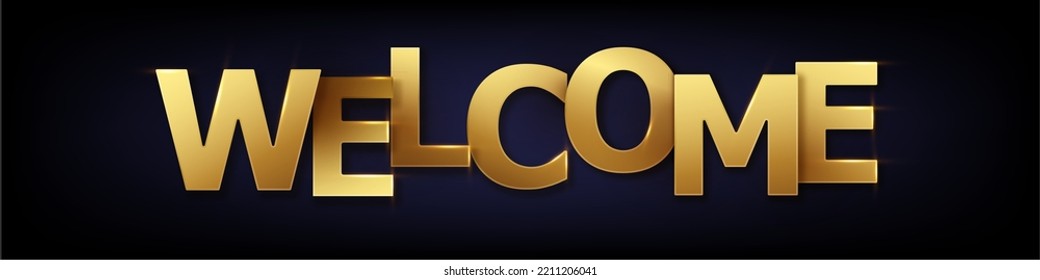 Welcome letters. Celebration greeting holiday illustration. Banner decoration