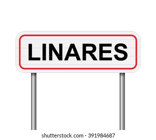 Welcome to Linares Spain road sign vector