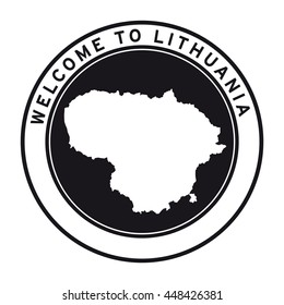 Welcome to Lithuania vector logo sticker button