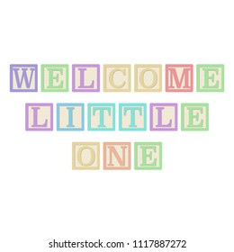 Welcome Little One Alphabet Blocks - Pastel alphabet blocks spelling Welcome Little One