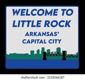 Welcome Little Rock Arkansas Capital City Stock Vector (Royalty Free