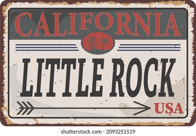 Welcome to Little Rock california road sign vintage illustration