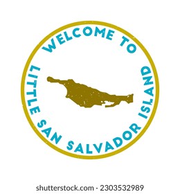 Welcome to Little San Salvador Island stamp. Grunge round stamp with texture in Gummy Dolphins color theme. Vintage style geometric Little San Salvador Island seal. Vibrant vector illustration.