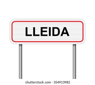 Welcome to Lleida Spain road sign vector