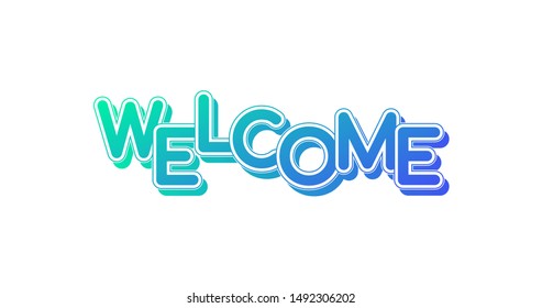 Welcome logo letters on white background