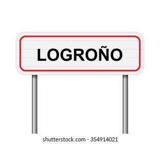 Welcome to Logrono Spain road sign vector