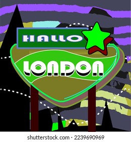 Welcome to London metal sign.Retro poster.vector