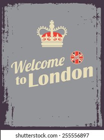  welcome to London poster with crown