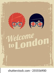  welcome to London poster with man and woman