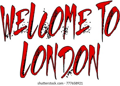 Welcome to london text sign illuastration on white background