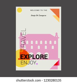 Welcome to The Lonja De Zaragoza, Spain Explore, Travel Enjoy Poster Template