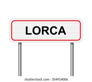 Welcome to Lorca Spain road sign vector